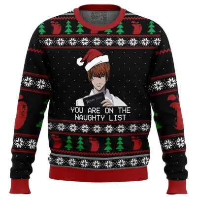 Death Note Naughty List Ugly Christmas Sweater