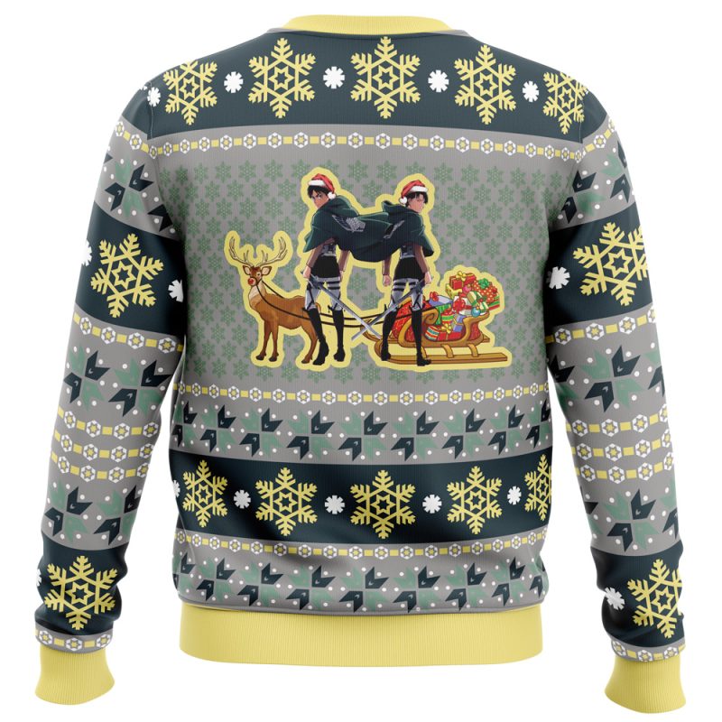 Eren Levi Attack on Titan Ugly Christmas Sweater - Image 2