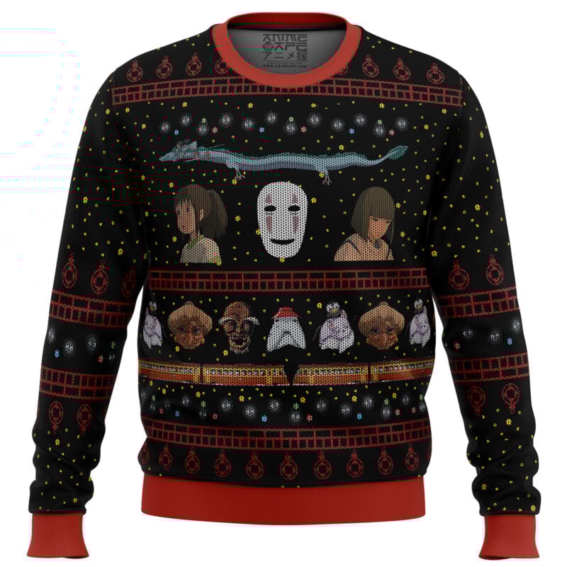 Studio Ghibli No Face Spirited Away Ugly Christmas Sweater