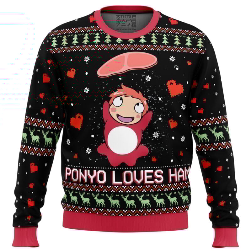 Ponyo Love Ham Ugly Christmas Sweater
