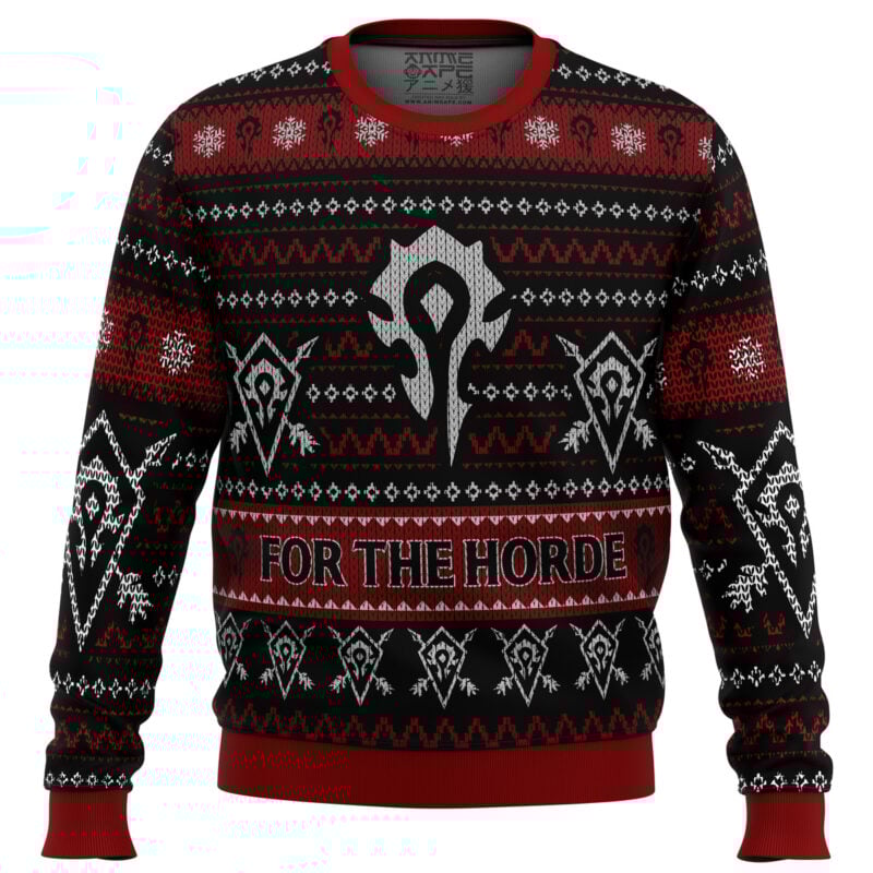 World Of Warcraft For The Horde Ugly Christmas Sweater