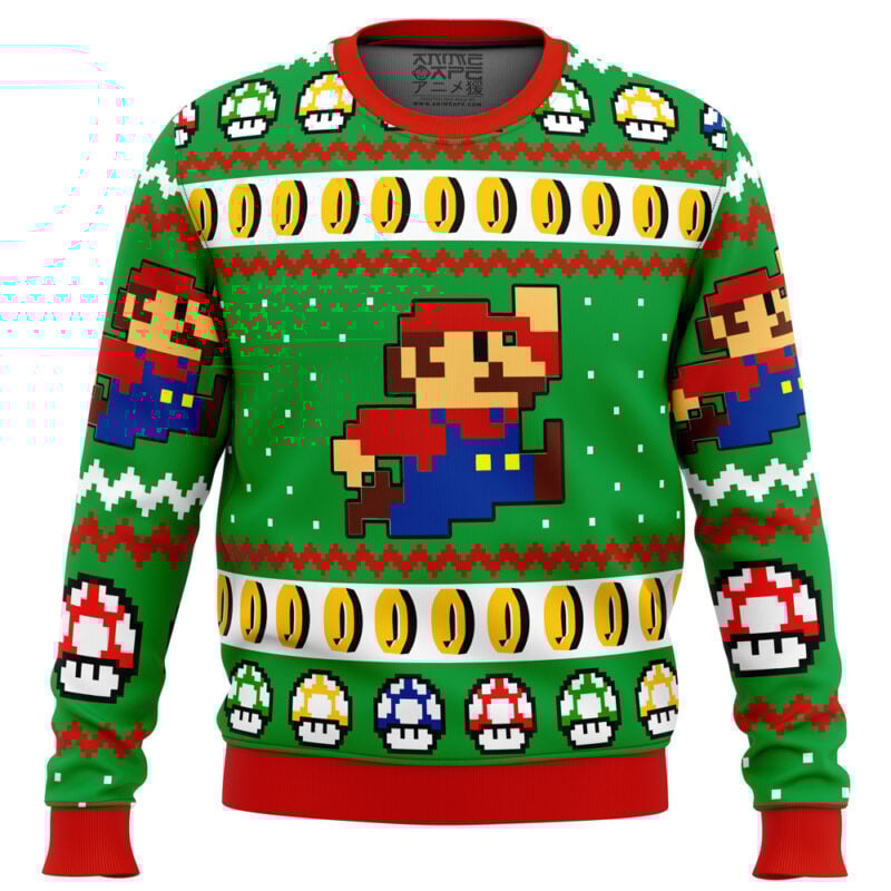 Super Mario Jump Ugly Christmas Sweater