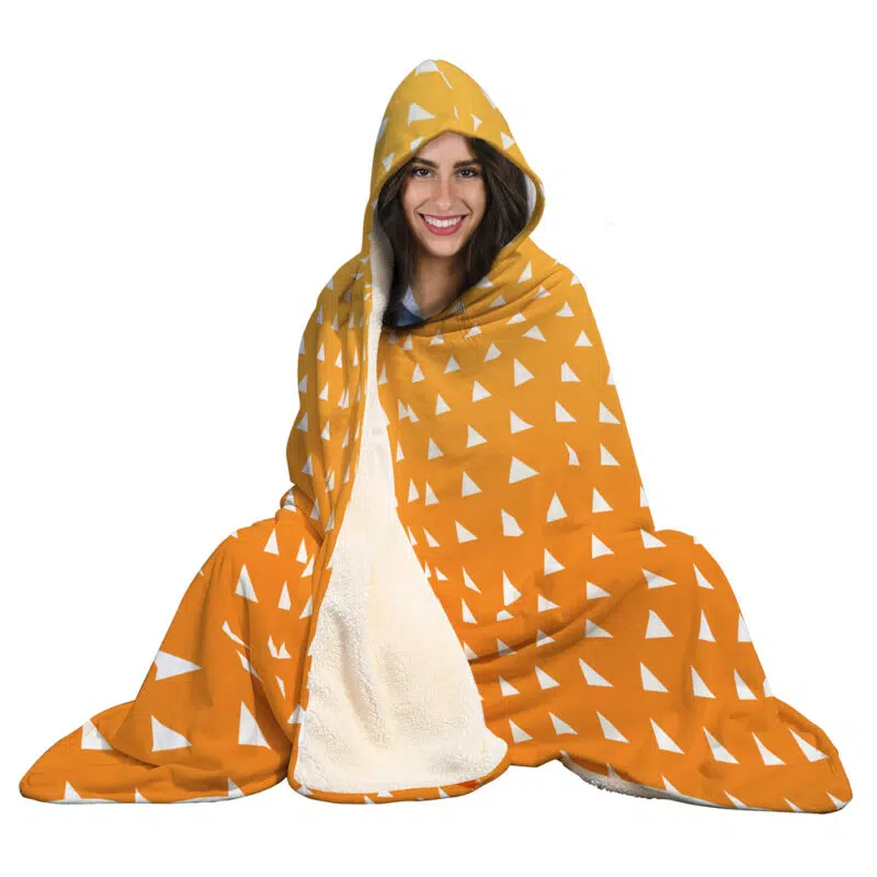 Zenitsu Agatsuma Demon Slayer Hooded Blanket - Image 4