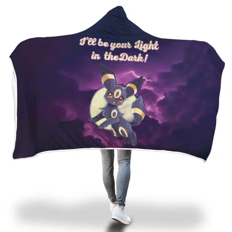Umbreon Light in the Dark Pokemon Hooded Blanket
