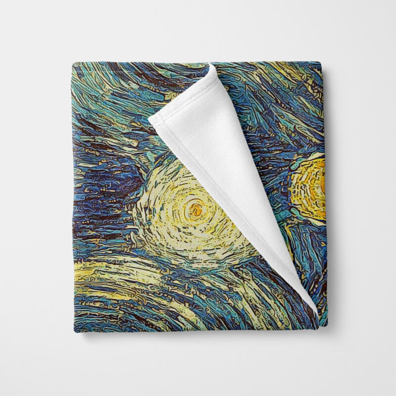 Goku vs Death Star Starry Night Fleece Blanket - Image 2