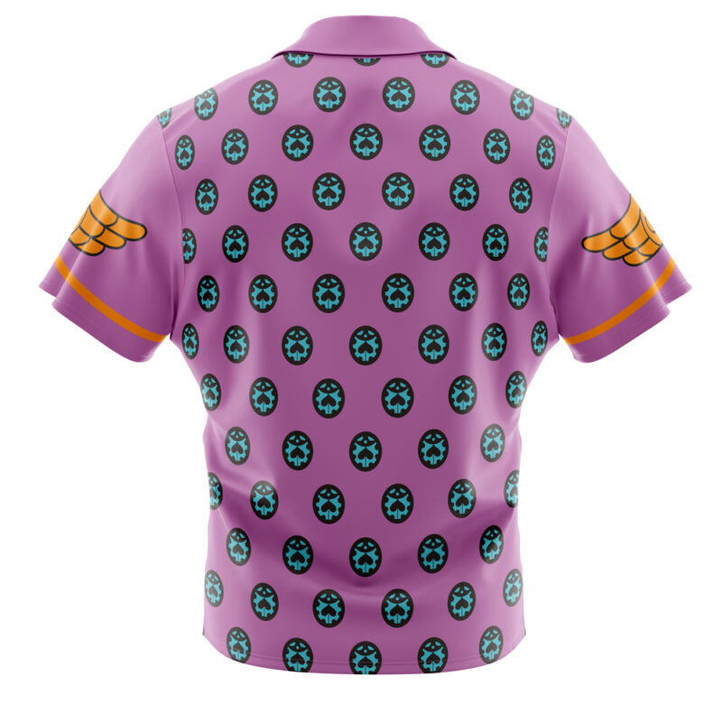Giorno Giovanna Anime Jojo’s Bizarre Adventure Button Up Hawaiian Shirt - Image 2