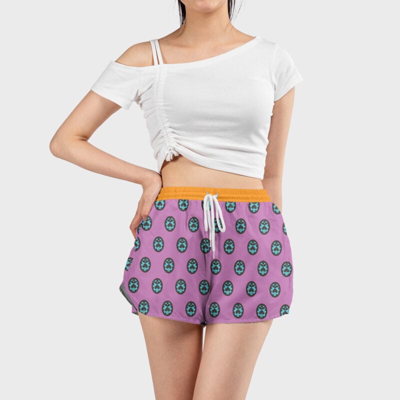 Giorno Giovanna Anime Jojo’s Bizarre Adventure Women's Board Shorts - Image 3
