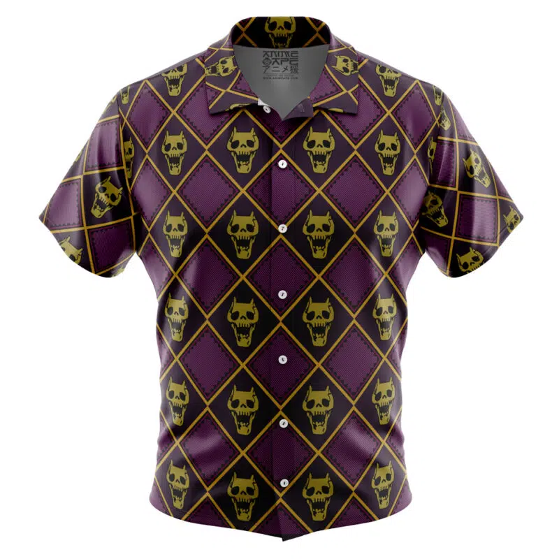 Yoshikage Kira Killer Queen Jojo’s Bizarre Adventure Button Up Hawaiian Shirt