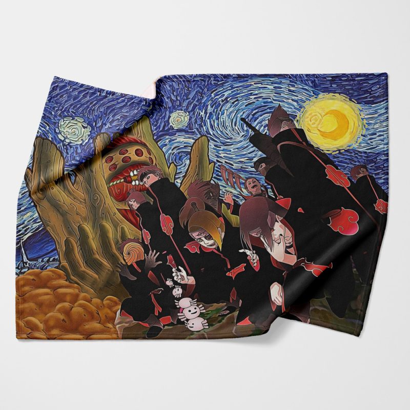 Akatsuki Gedo Statue Naruto Starry Night Fleece Blanket