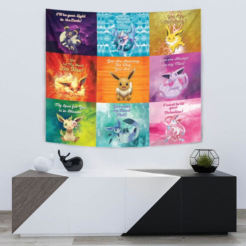 Eeveelutions Love Quotes Pokemon Tapestry - Image 5