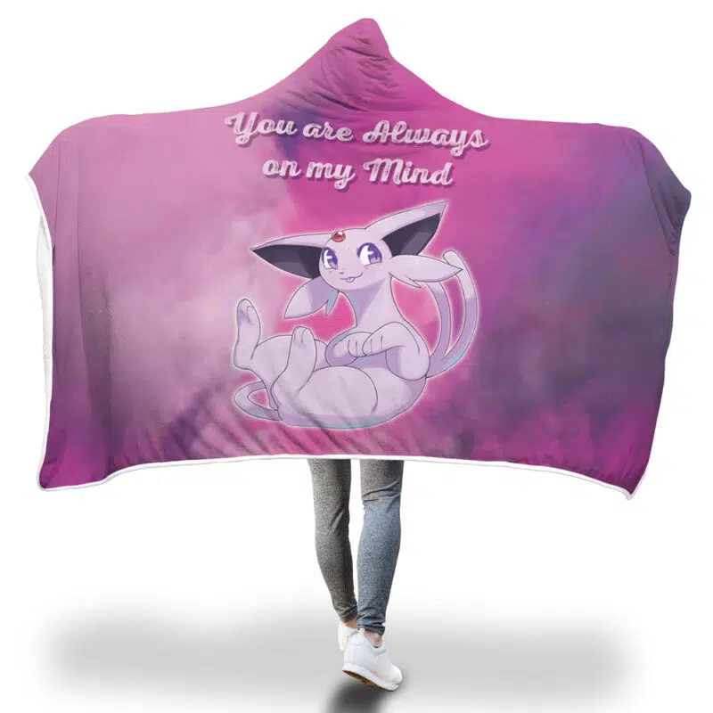 Espeon Always on my Mind Pokemon Hooded Blanket