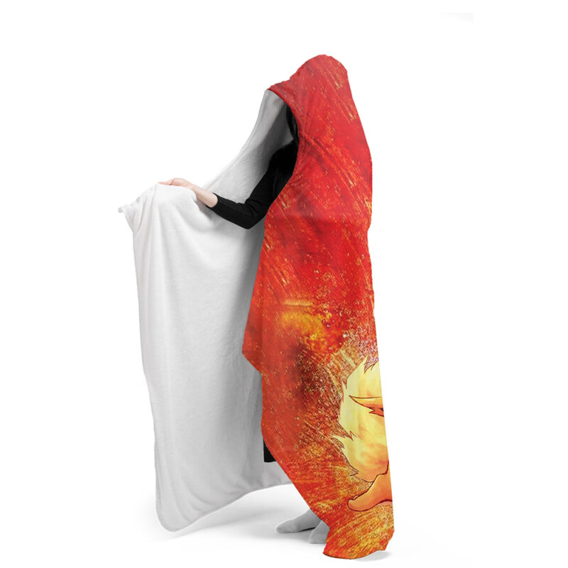 Flareon on Fire Pokemon Hooded Blanket - Image 3