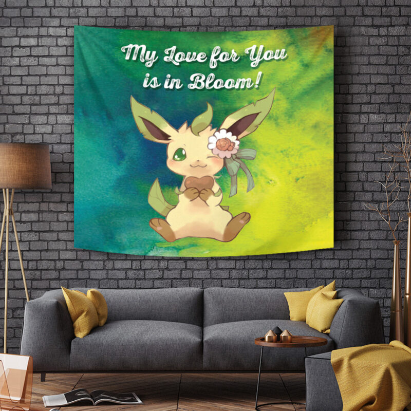 Leafeon Bloom Pokemon Tapestry - Image 4