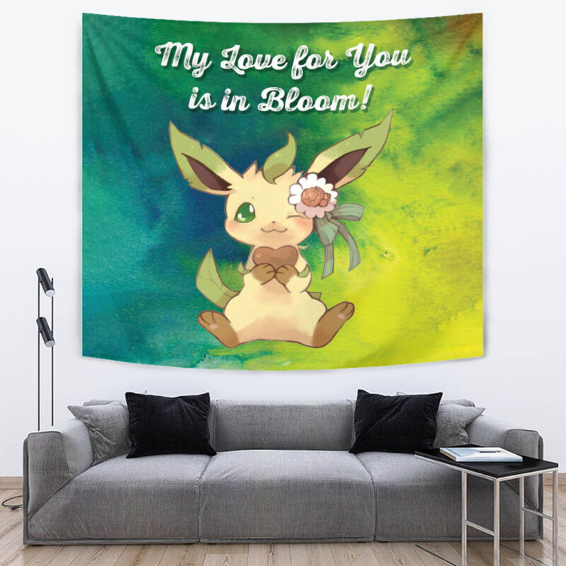 Leafeon Bloom Pokemon Tapestry - Image 2