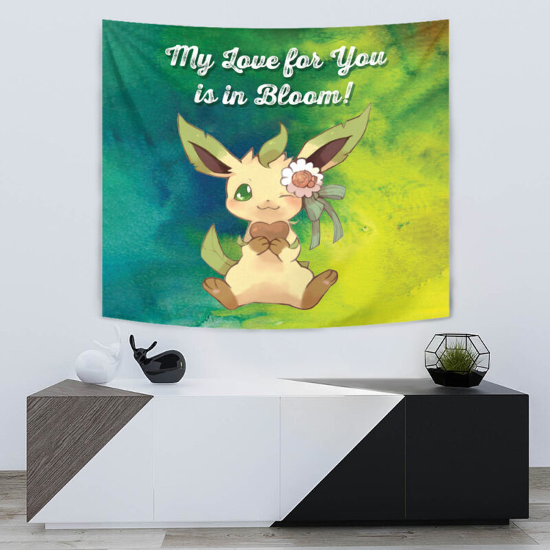 Leafeon Bloom Pokemon Tapestry - Image 5