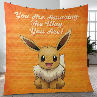 Eevee Amazing Pokemon Quilt Blanket