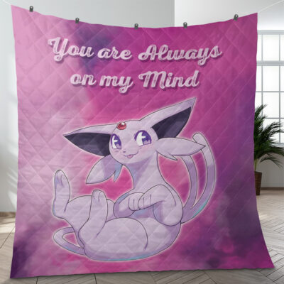 Espeon Always on my Mind Pokemon Quilt Blanket