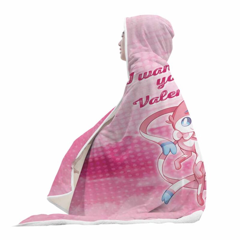 Sylveon Your Valentine Pokemon Hooded Blanket - Image 5