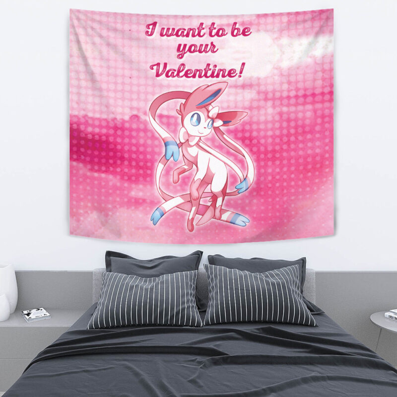 Sylveon Your Valentine Pokemon Tapestry - Image 3