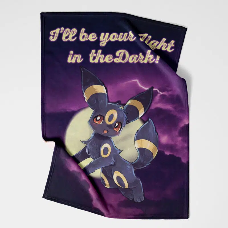 Umbreon Light in the Dark Pokemon Fleece Blanket