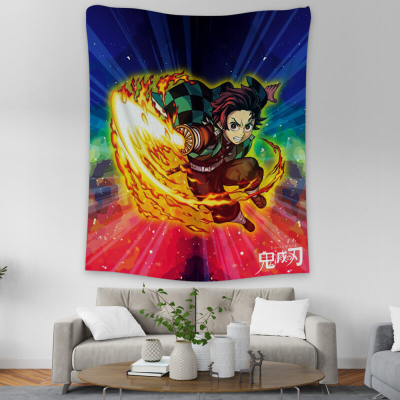Space Samurai Tanjiro Demon Slayer Tapestry - Image 2