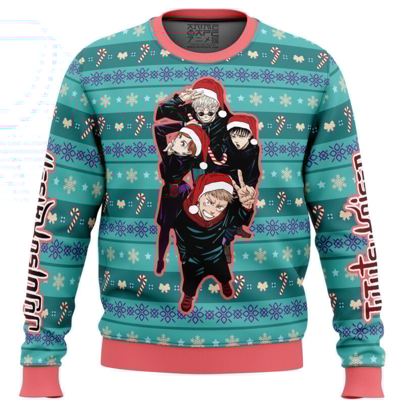Happy Dub Cast Jujutsu Kaisen Ugly Christmas Sweater