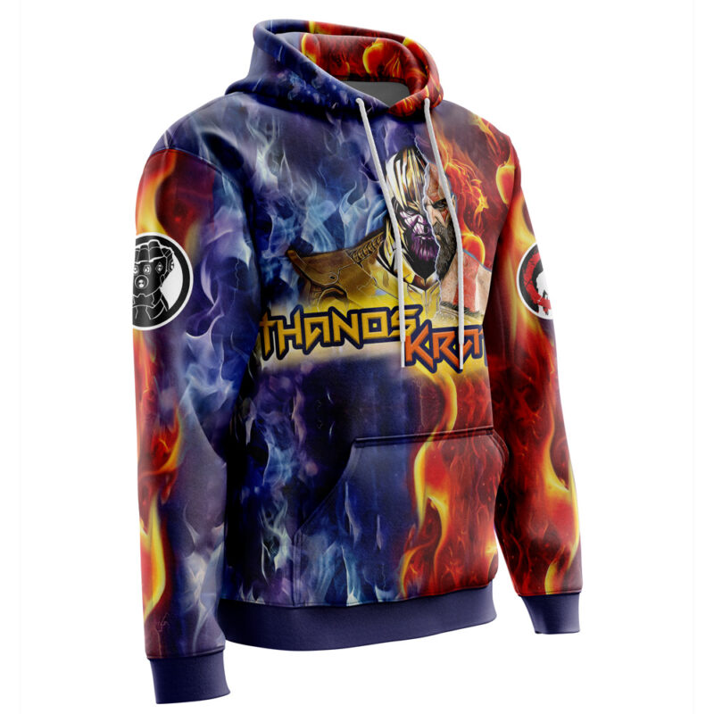 Tripping Thanos and Kratos Marvel Hoodie - Image 2