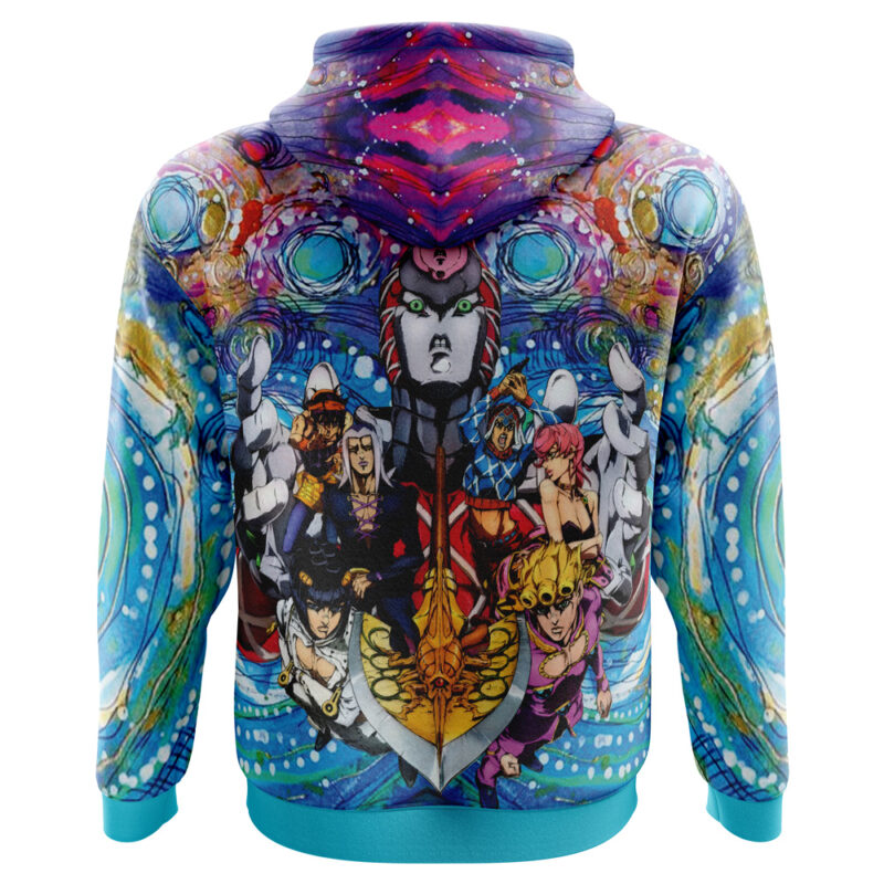 Trippy Golden Wind Squad Jojo’s Bizarre Adventure Hoodie - Image 3