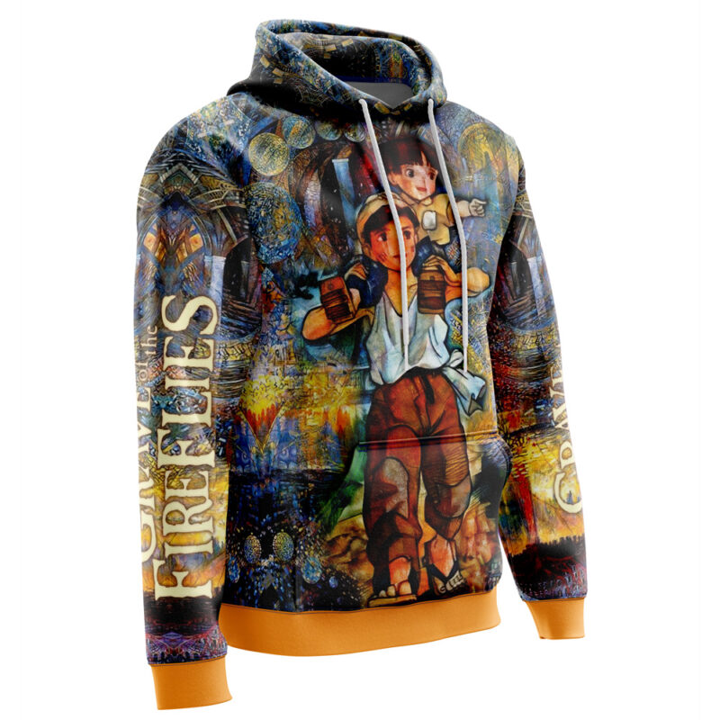 Trippy Grave of the Fireflies Studio Ghibli Hoodie - Image 2
