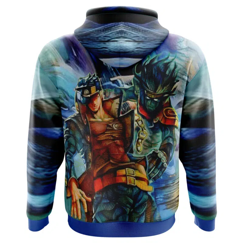 Trippy Jotaro Kujo Star Platinum Jojo’s Bizarre Adventure Hoodie - Image 3
