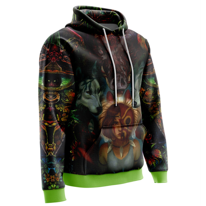 Trippy Princess Mononoke Studio Ghibli Hoodie - Image 2