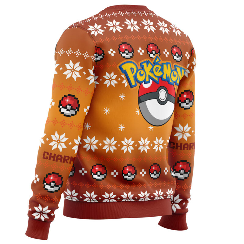 Christmas Charmander Pokemon Ugly Christmas Sweater - Image 3