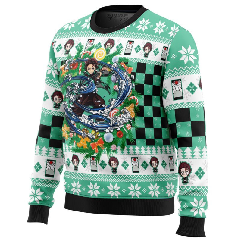 Christmas Tanjiro Kamado Demon Slayer Ugly Christmas Sweater - Image 2