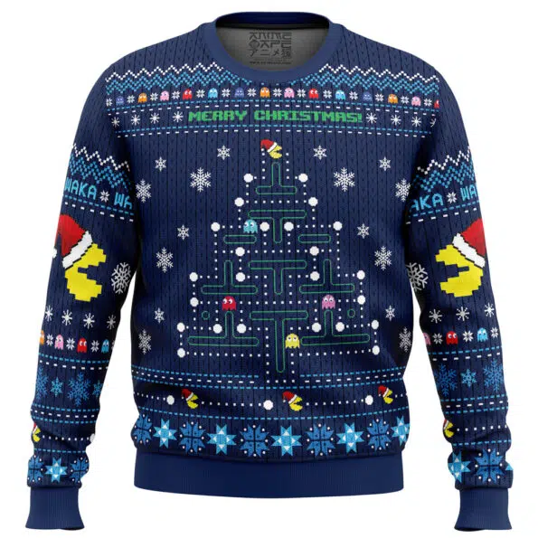 Christmas Tree Pac-Man Christmas Sweater - Anime Ape