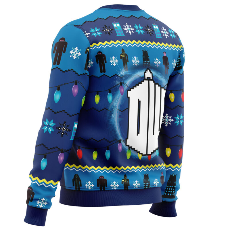 WHO’S Outside Doctor Who Ugly Christmas Sweater - Image 3