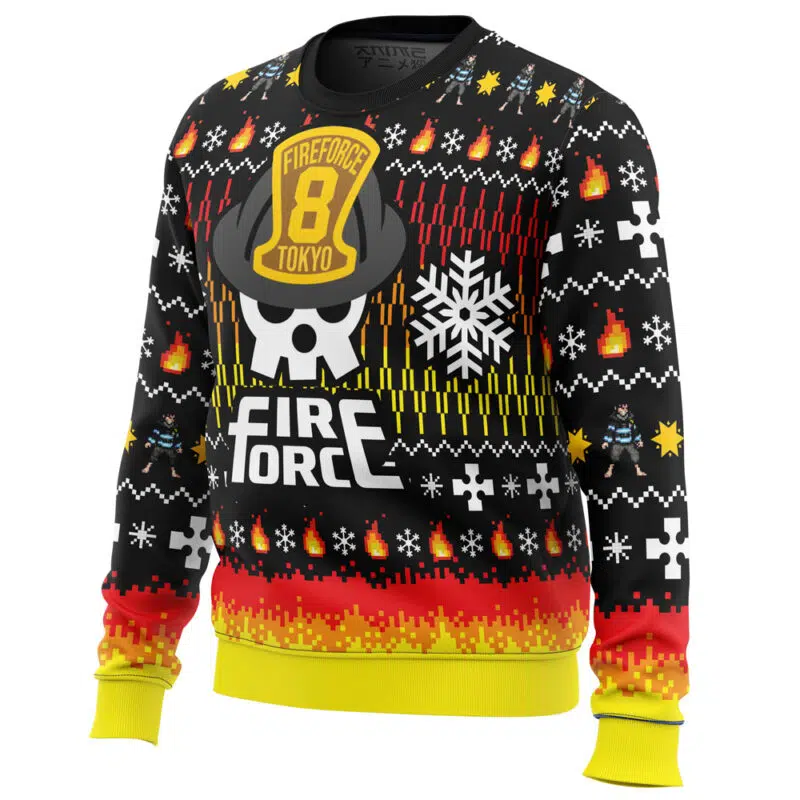 We Didn't Start the Fire this Christmas Fire Force Ugly Christmas Sweater - Image 2
