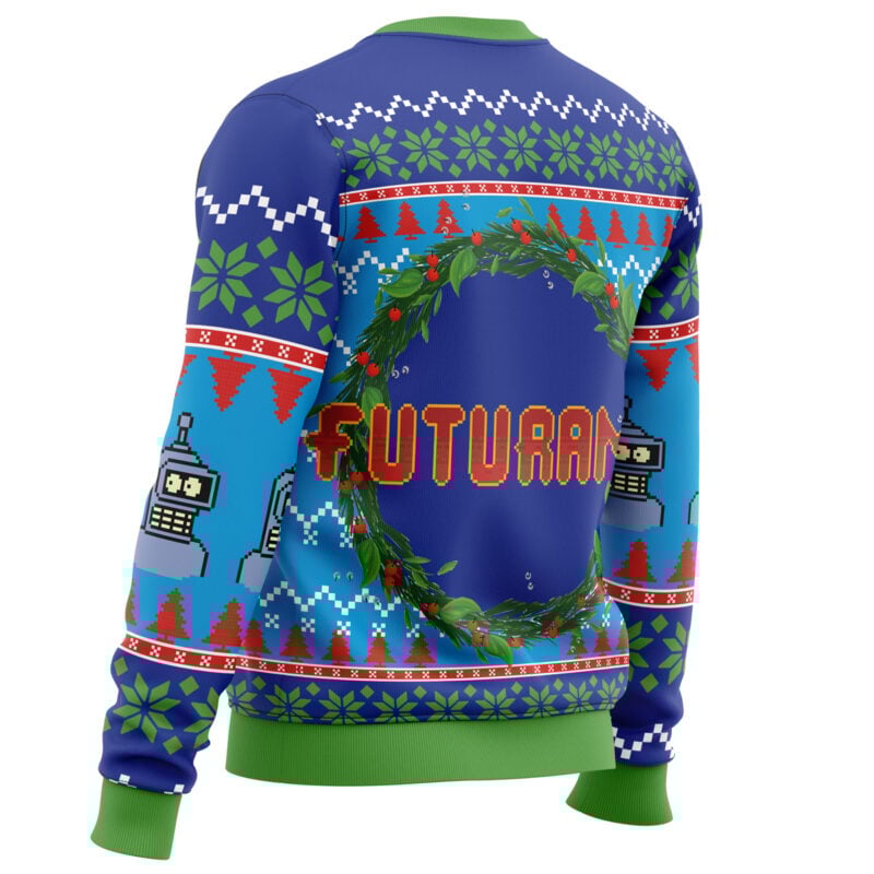 Merry Kissmyass Futurama Ugly Christmas Sweater - Image 3