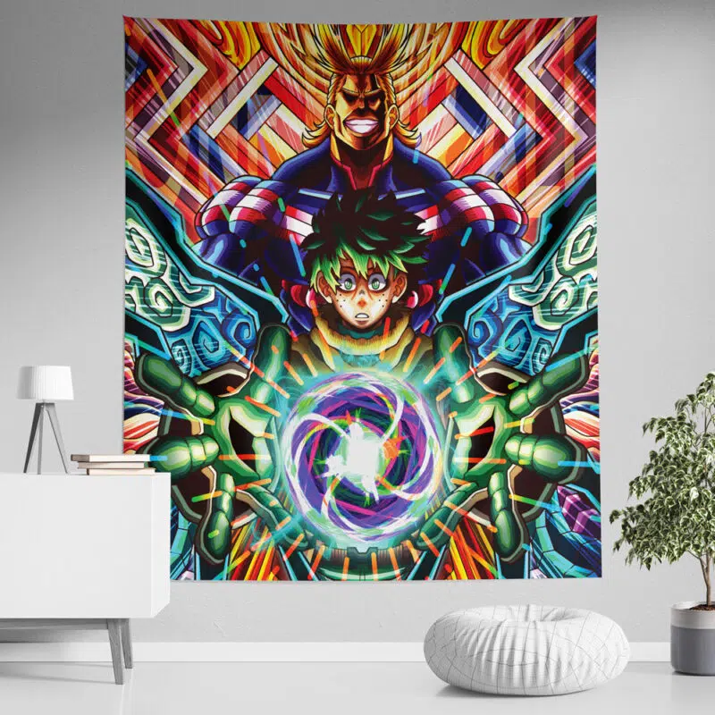Trippy Deku x All Might My Hero Academia Tapestry