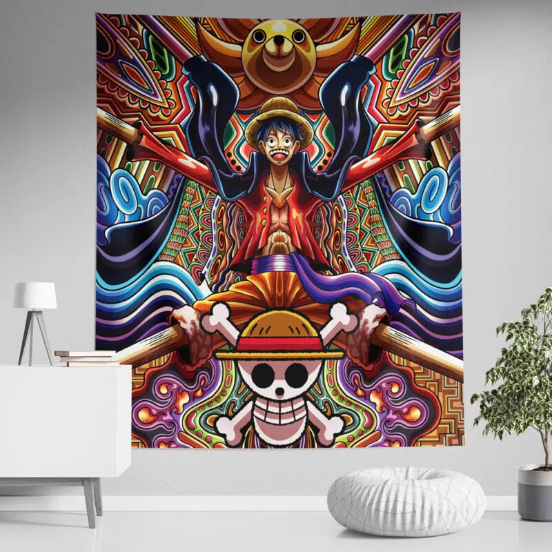Trippy Monkey D. Luffy One Piece Tapestry