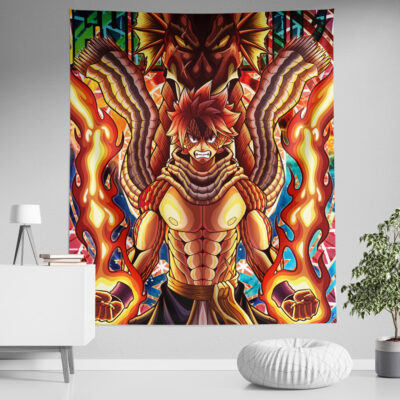 Trippy Natsu Dragneel x Igneel Fairy Tail Tapestry