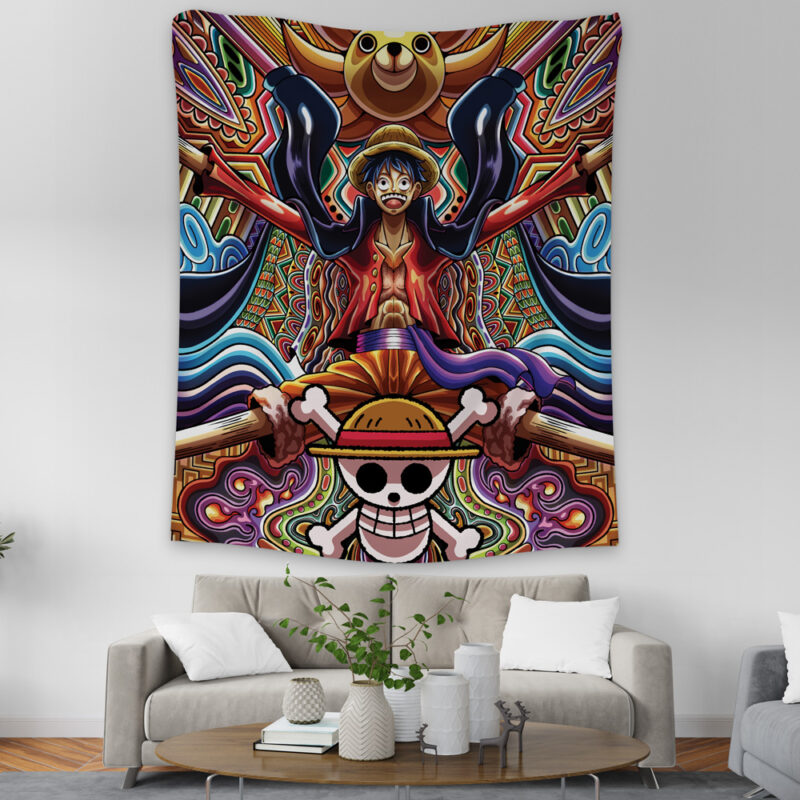 Trippy Monkey D. Luffy One Piece Tapestry - Image 2