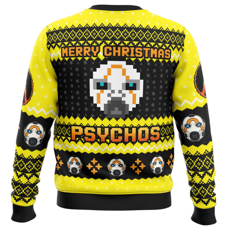 Merry Christmas Psychos Borderlands Ugly Christmas Sweater - Image 4