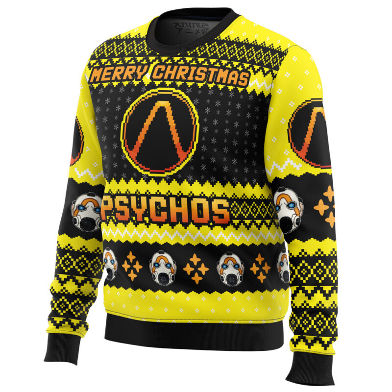 Merry Christmas Psychos Borderlands Ugly Christmas Sweater - Image 2
