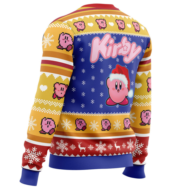 Pink Puff Christmas Kirby Ugly Christmas Sweater - Image 3