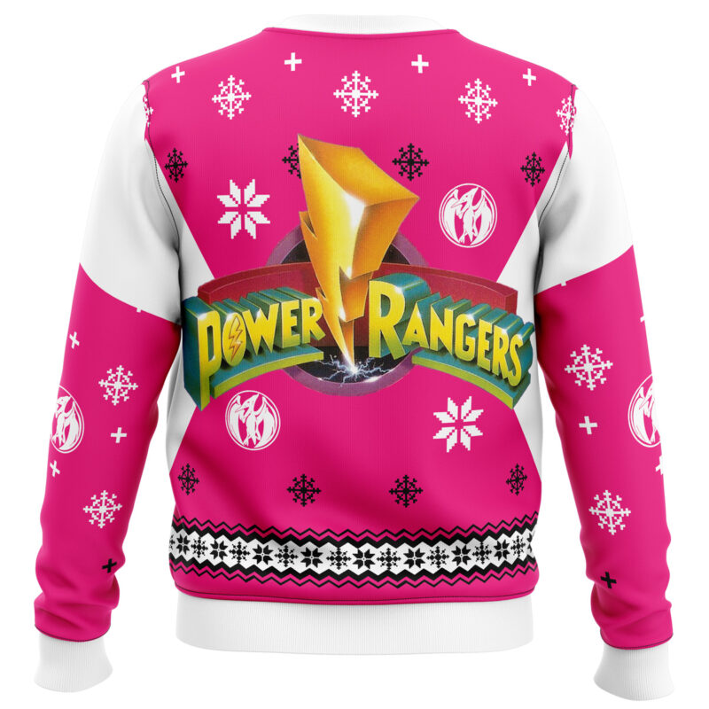 Mighty Morphin Power Rangers Pink Ugly Christmas Sweater - Image 4