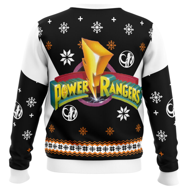 Mighty Morphin Power Rangers Black Ugly Christmas Sweater - Image 4