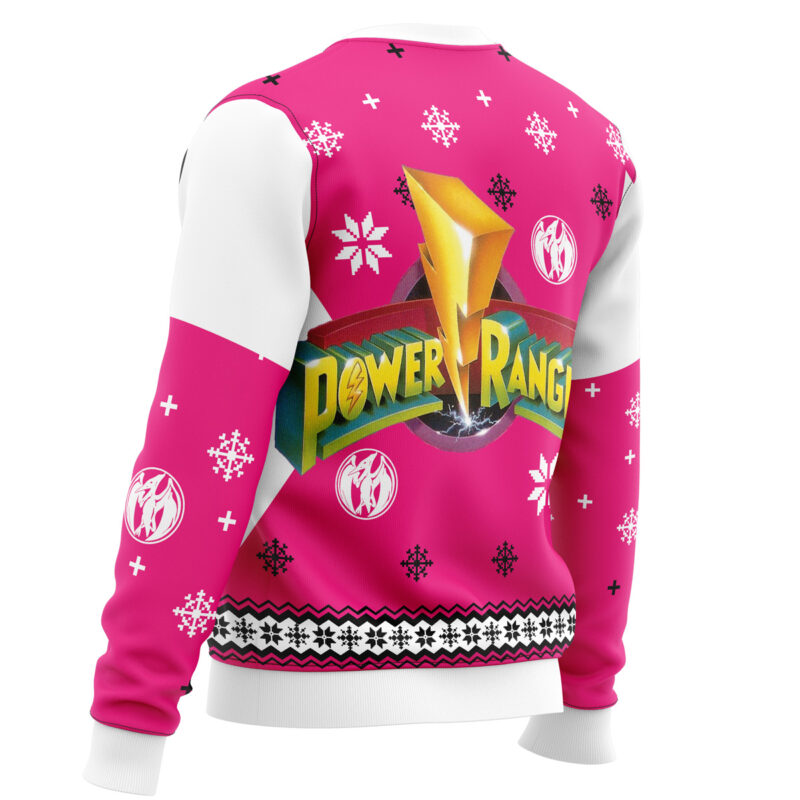 Mighty Morphin Power Rangers Pink Ugly Christmas Sweater - Image 3