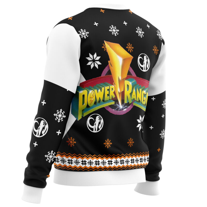 Mighty Morphin Power Rangers Black Ugly Christmas Sweater - Image 3