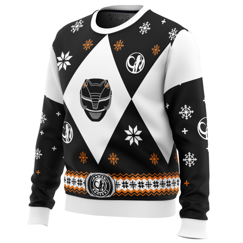 Mighty Morphin Power Rangers Black Ugly Christmas Sweater - Image 2