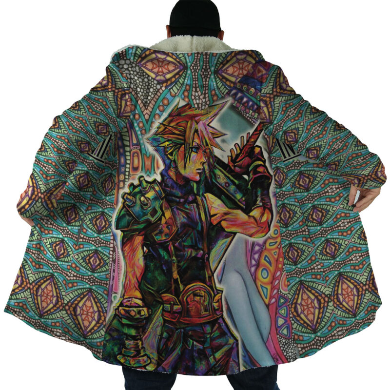 Trippy Cloud Strife Final Fantasy 7 Dream Cloak Coat - Image 6